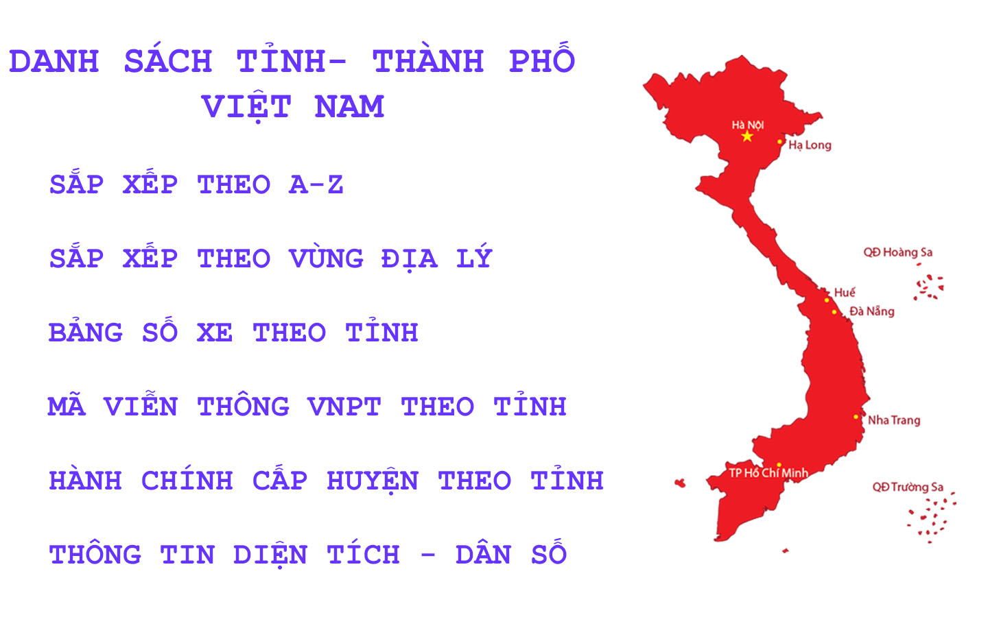 Danh Sách Các Tỉnh Thành Việt Nam